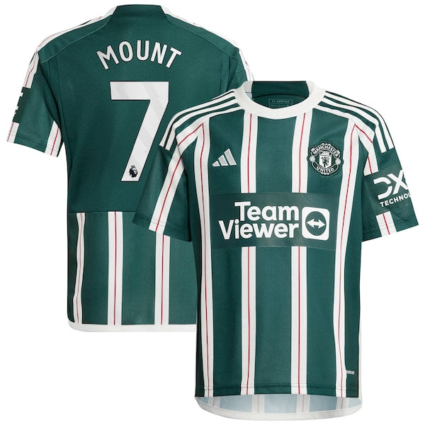 Mason Mount Manchester United adidas Youth 2023/24 Away Replica Player Jersey - Green/White