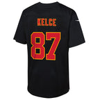 Travis Kelce Kansas City Chiefs Nike Youth Super Bowl LIX Patch Fashion Game Jersey - Carbon Black