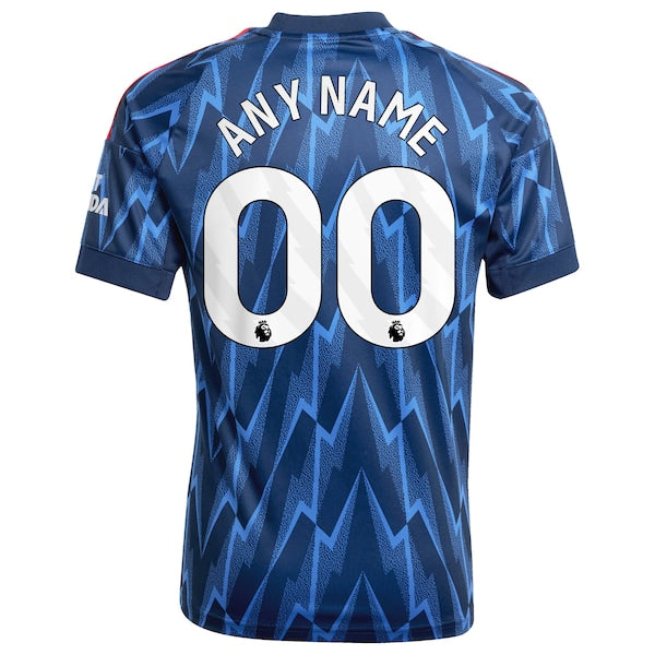 Arsenal adidas Youth 2025/26 Away Replica Custom Jersey - Blue/Red