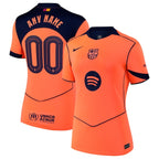 Barcelona Nike Women's 2025/26 Third Replica Custom Jersey - Orange/Gold