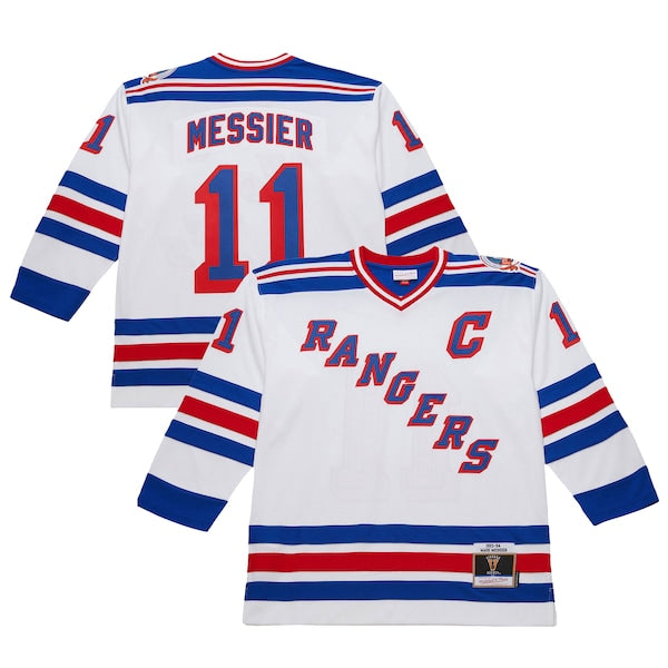 Mark Messier New York Rangers 1993-94 Power Play Jersey - White/Royal