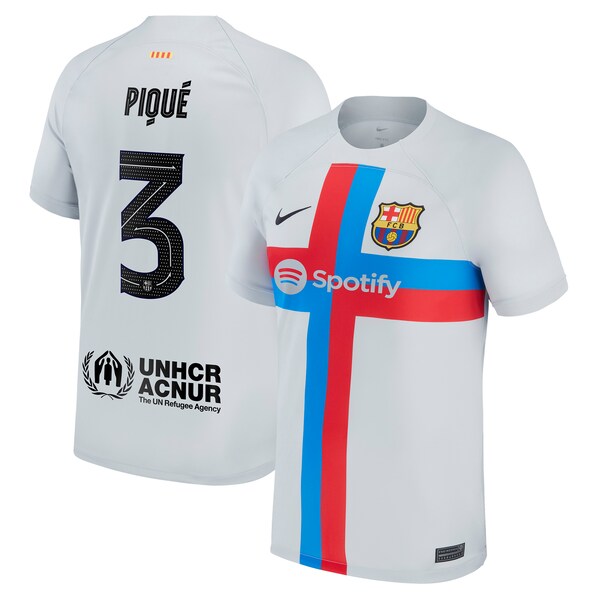 Gerard Pique Barcelona Nike 2022/23 Third Breathe Stadium Replica Player Jersey - Gray