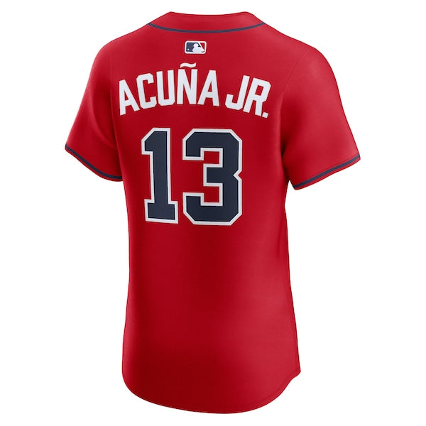 Ronald Acuña Jr. Atlanta Braves Nike Alternate 2 Elite Jersey - Red/White/Navy