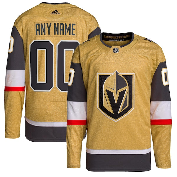 Vegas Golden Knights adidas  Home  Primegreen Authentic Custom Jersey - Gold