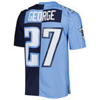 Eddie George Tennessee Titans 1999 Split Legacy Replica Jersey - Navy/Light Blue