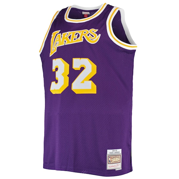 Magic Johnson Los Angeles Lakers Big & Tall 1984/85 Hardwood Classics Swingman Jersey - Purple