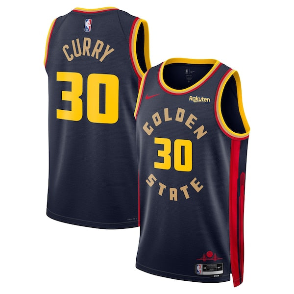 Stephen Curry Golden State Warriors Nike Youth 2024/25 Swingman Badge Player Jersey - City Edition - Navy