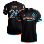 Tayvon Gray New York City FC adidas 2024 24/7 Kit Authentic Player Jersey - Black