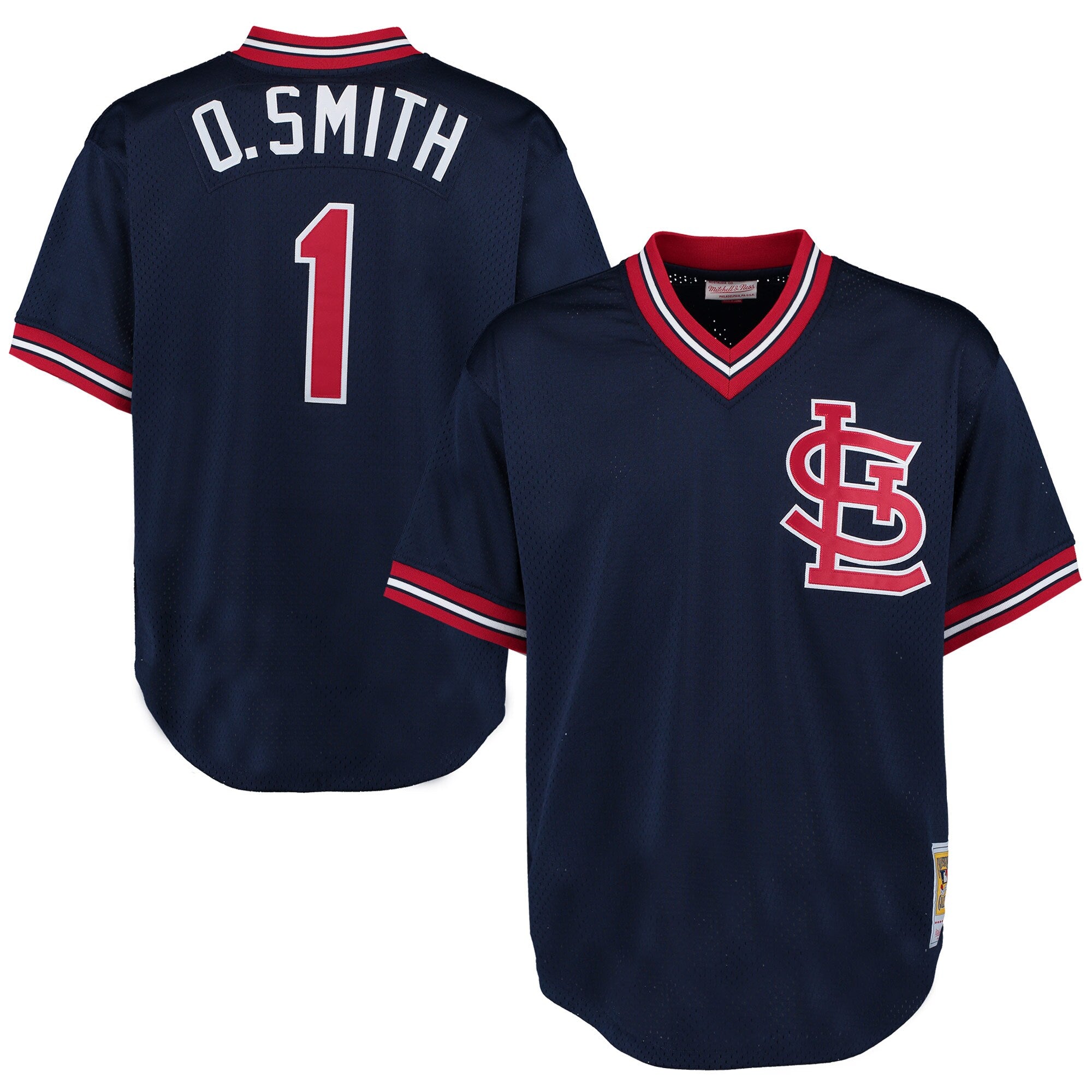 Ozzie Smith St. Louis Cardinals Cooperstown Mesh Batting Practice Jersey - Red/Navy