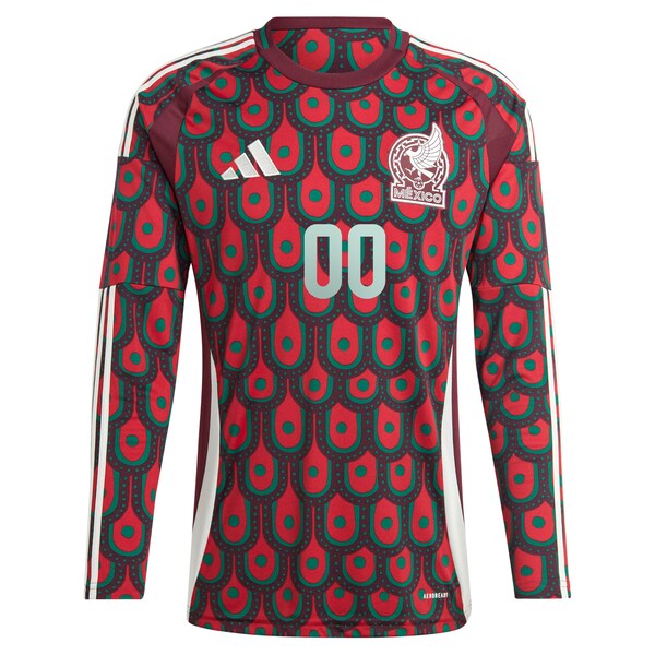Mexico National Team adidas 2024 Home Replica Custom Long Sleeve Jersey - Burgundy