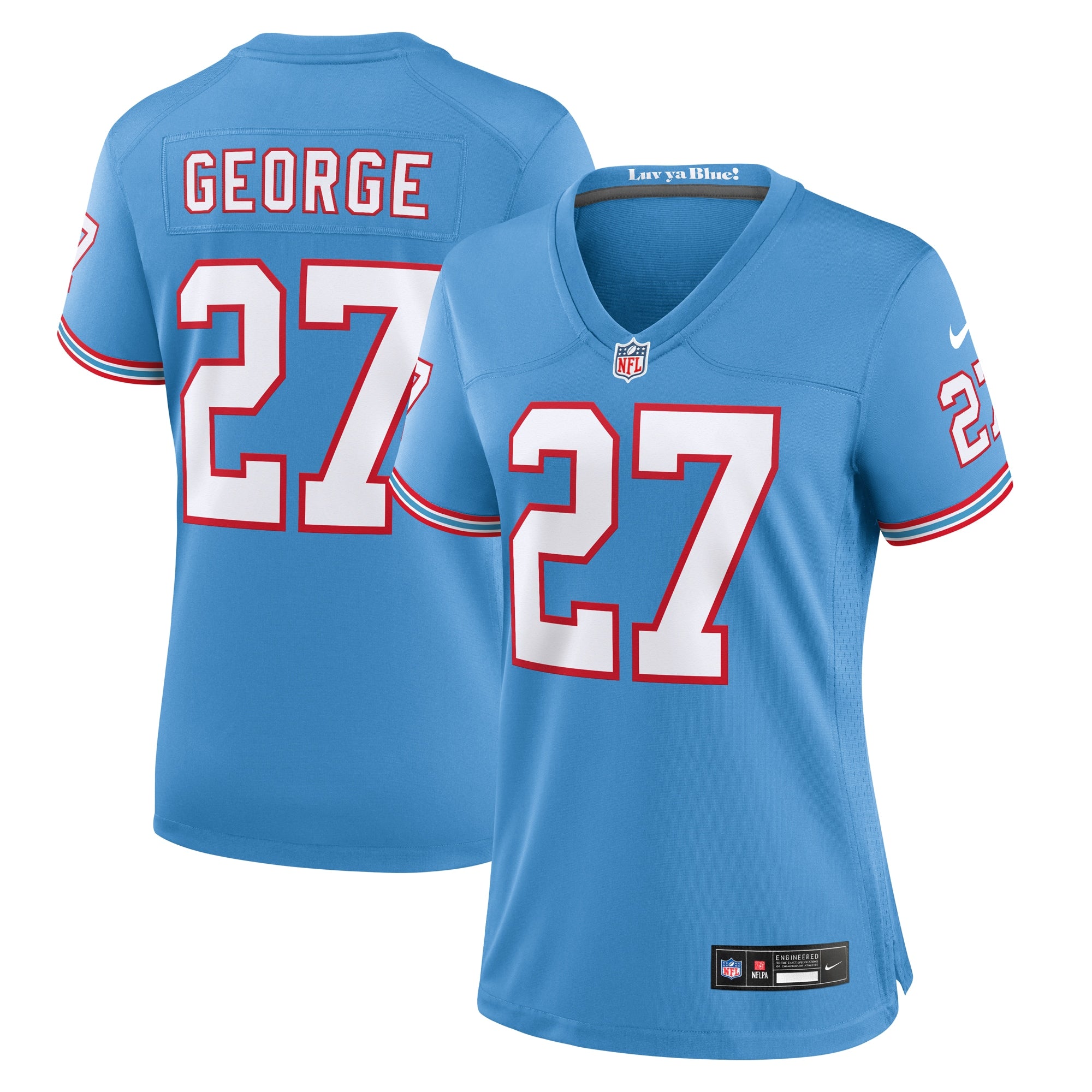 Eddie George Tennessee Titans Nike Women's Game Retired Player Jersey - Navy/Light Blue