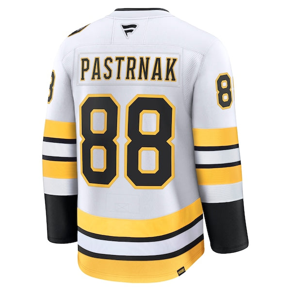 David Pastrnak Boston Bruins  Away Premium Player Jersey - White/Black