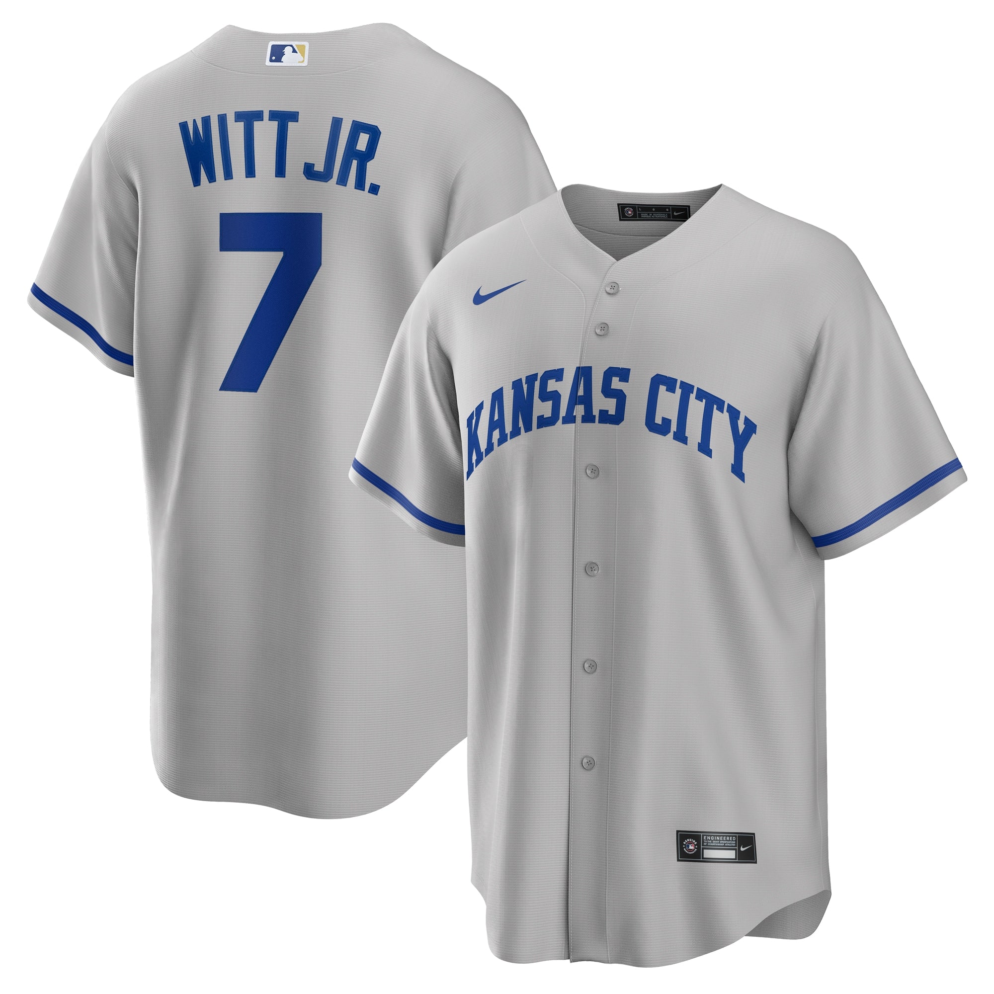 Bobby Witt Jr. Kansas City Royals Nike Alternate 2 Replica Jersey - Rush Blue/Gray/White