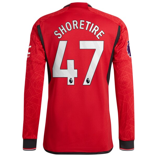 Shola Shoretire Manchester United adidas Long Sleeve Authentic Player Jersey – Red