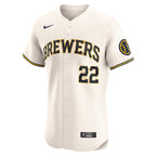 Christian Yelich Milwaukee Brewers Nike Home Elite Player Jersey - Cream