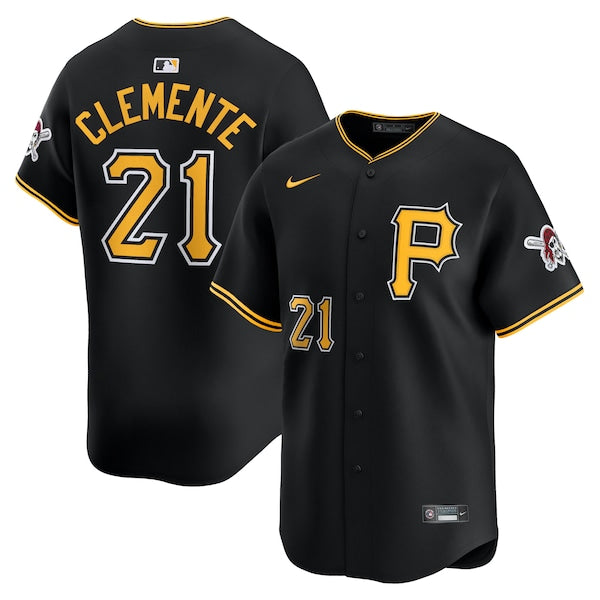 Roberto Clemente Pittsburgh Pirates Nike Alternate Limited Jersey – Black