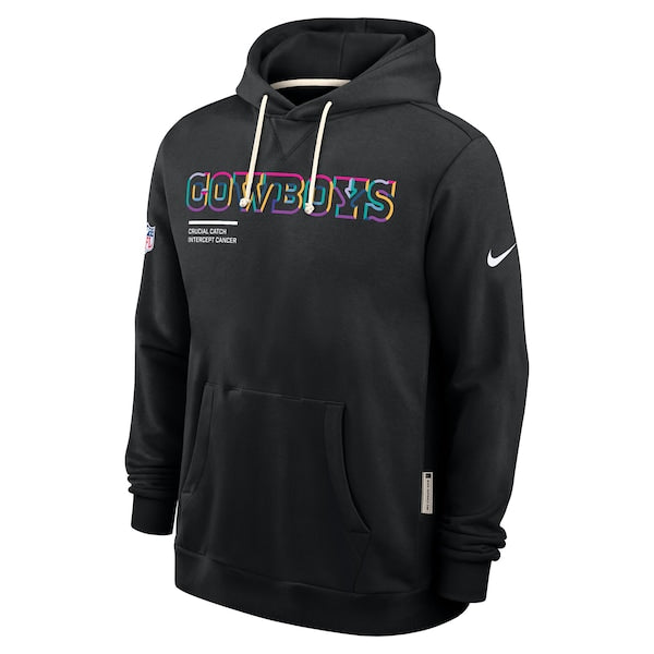 Dallas Cowboys Nike Tall 2025 NFL Crucial Catch Sideline Standard Issue Dri-FIT Hoodie - Black