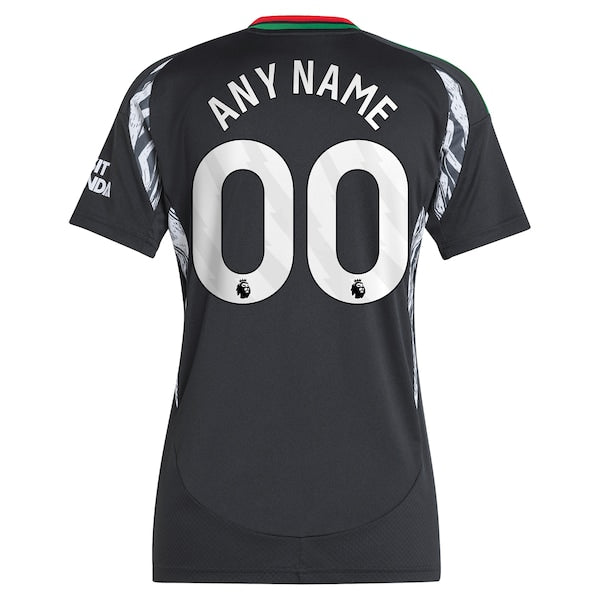 Arsenal adidas Women's 2024/25 Away Replica Custom Jersey - Black