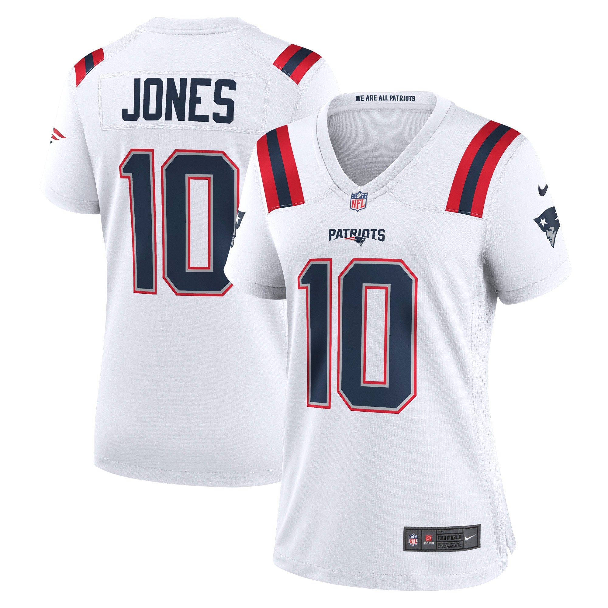 Mac Jones New England Patriots Nike Women's Player Jersey - Navy/White