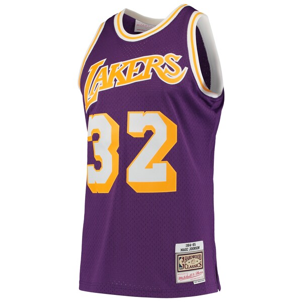 Magic Johnson Los Angeles Lakers 1984/85 Hardwood Classics Swingman Jersey - Purple/Gold
