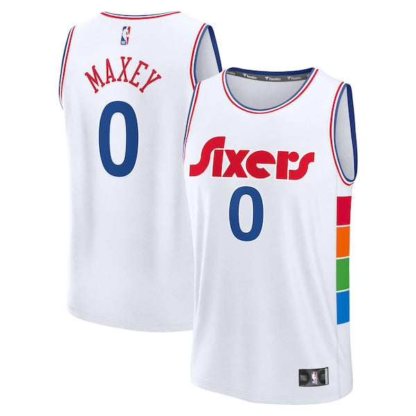 Tyrese Maxey Philadelphia 76ers  2024/25 Fast Break Player Jersey - City Edition - White