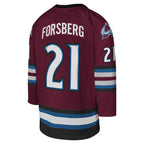 Peter Forsberg Colorado Avalanche Youth 2001-02 Blue Line Player Jersey - Burgundy