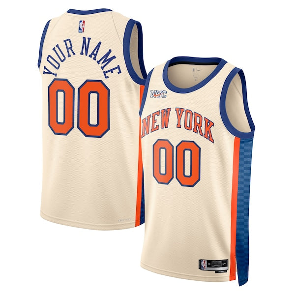 New York Knicks Nike Unisex 2025/26 City Edition Swingman Custom Jersey - Cream
