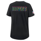 Cleveland Browns Nike Women's 2025 NFL Crucial Catch Tri-Blend Dri-FIT T-Shirt - Black