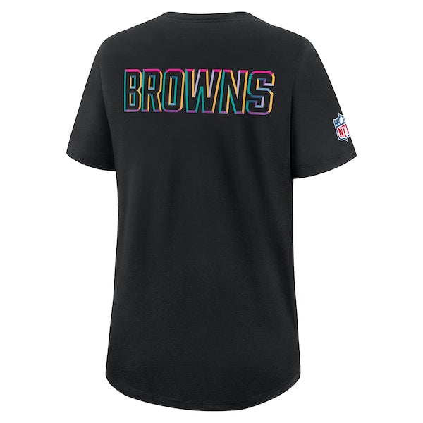 Cleveland Browns Nike Women's 2025 NFL Crucial Catch Tri-Blend Dri-FIT T-Shirt - Black