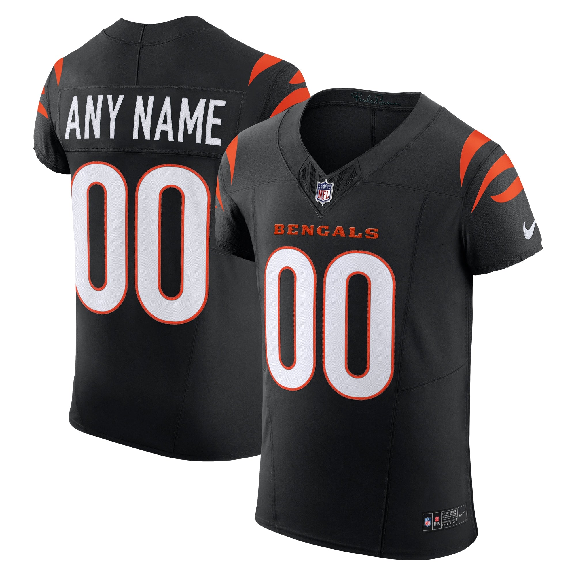 Cincinnati Bengals Nike Alternate Vapor F.U.S.E. Elite Custom Jersey - Men's Orange/Black