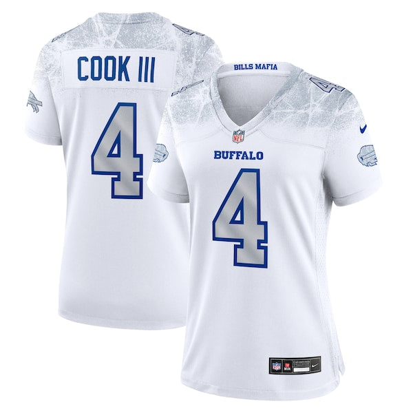 James Cook III Buffalo Bills Nike Women's 2025 Rivalries Collection Game Jersey - White