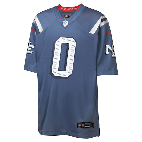 Christian Gonzalez New England Patriots Nike Youth 2025 Rivalries Collection Game Jersey - Storm Blue