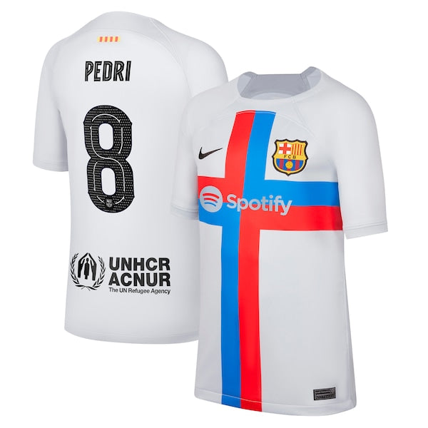 Pedri Barcelona Nike Youth 2022/23 Third Breathe Stadium Replica Player Jersey - Gray