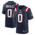 Christian Gonzalez New England Patriots Nike Team Game Jersey -  Navy
