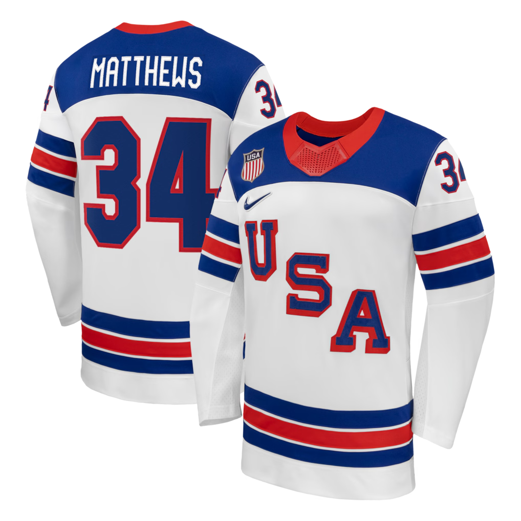 Auston Matthews USA Hockey Nike 2026 Away Replica Jersey - White