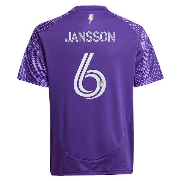 Robin Jansson Orlando City SC adidas Youth 2025 Perfect Storm Replica Player Jersey - Purple