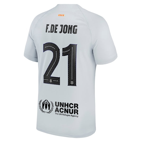 Frenkie de Jong Barcelona Nike 2022/23 Third Breathe Stadium Replica Player Jersey - Gray