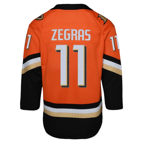 Trevor Zegras Anaheim Ducks Youth Premier Player Jersey - Orange/Black