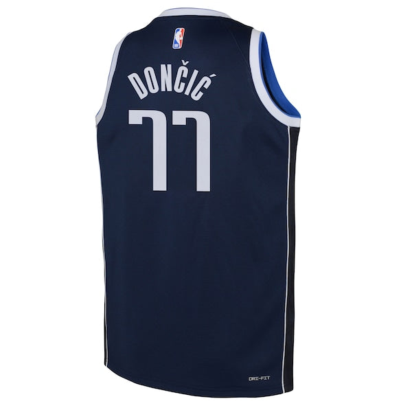 Luka Doncic Dallas Mavericks Jordan Brand Youth Swingman Jersey - Statement Edition - Navy