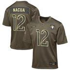 Puka Nacua Los Angeles Rams Nike Youth 2025 Salute to Service Game Jersey - Olive