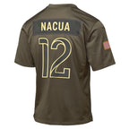 Puka Nacua Los Angeles Rams Nike Youth 2025 Salute to Service Game Jersey - Olive