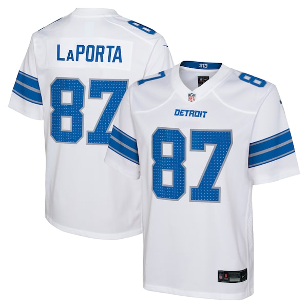 Sam LaPorta Detroit Lions Nike Youth Player Game Jersey - White