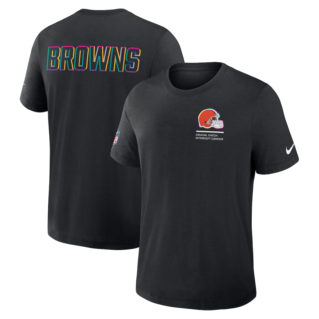 Cleveland Browns Nike 2025 NFL Crucial Catch Tri-Blend Dri-FIT T-Shirt - Black