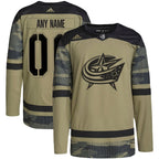 Columbus Blue Jackets adidas Military Appreciation Team Authentic Custom Practice Jersey - Camo
