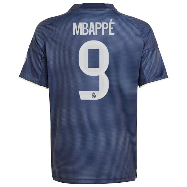 Kylian Mbappé Los Merengues adidas Youth 2025/26 Away Replica Player Jersey - Blue/White
