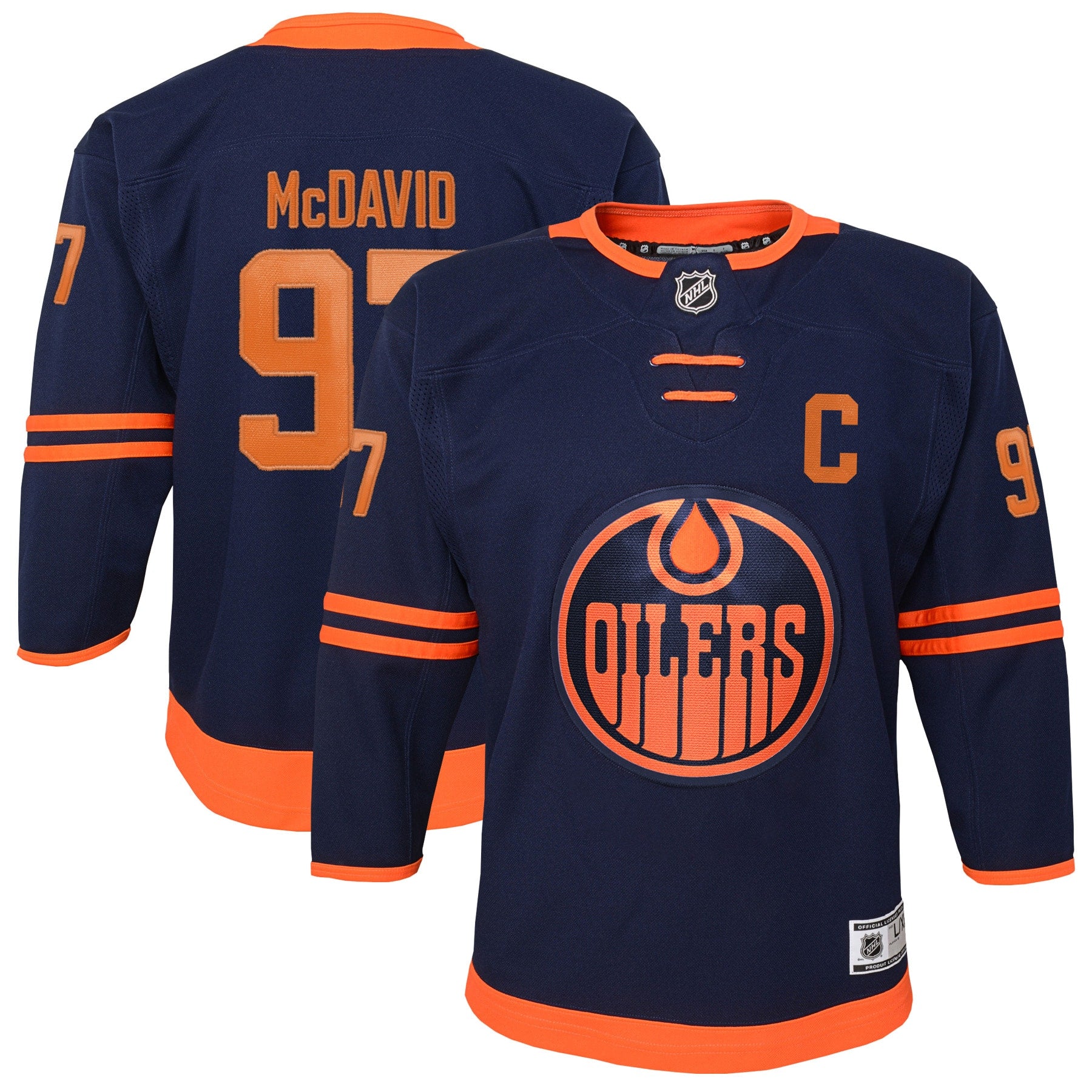 Connor McDavid Edmonton Oilers Youth Home Premier Player Jersey - Royal/Navy