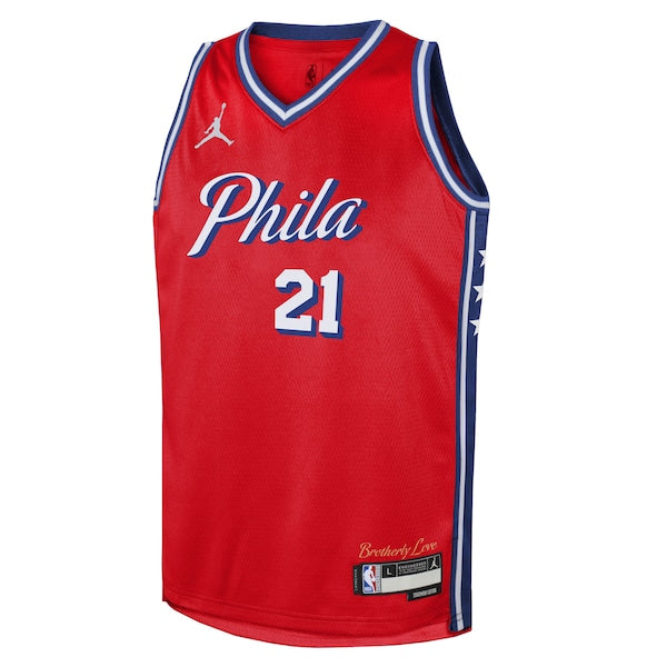 Joel Embiid Philadelphia 76ers Jordan Brand Youth Swingman Jersey - Statement Edition - Red