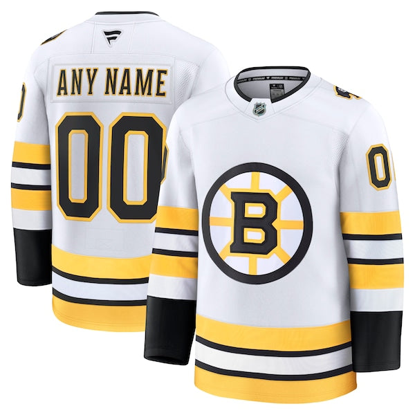 Boston Bruins  Away Premium Custom Jersey - White/Black