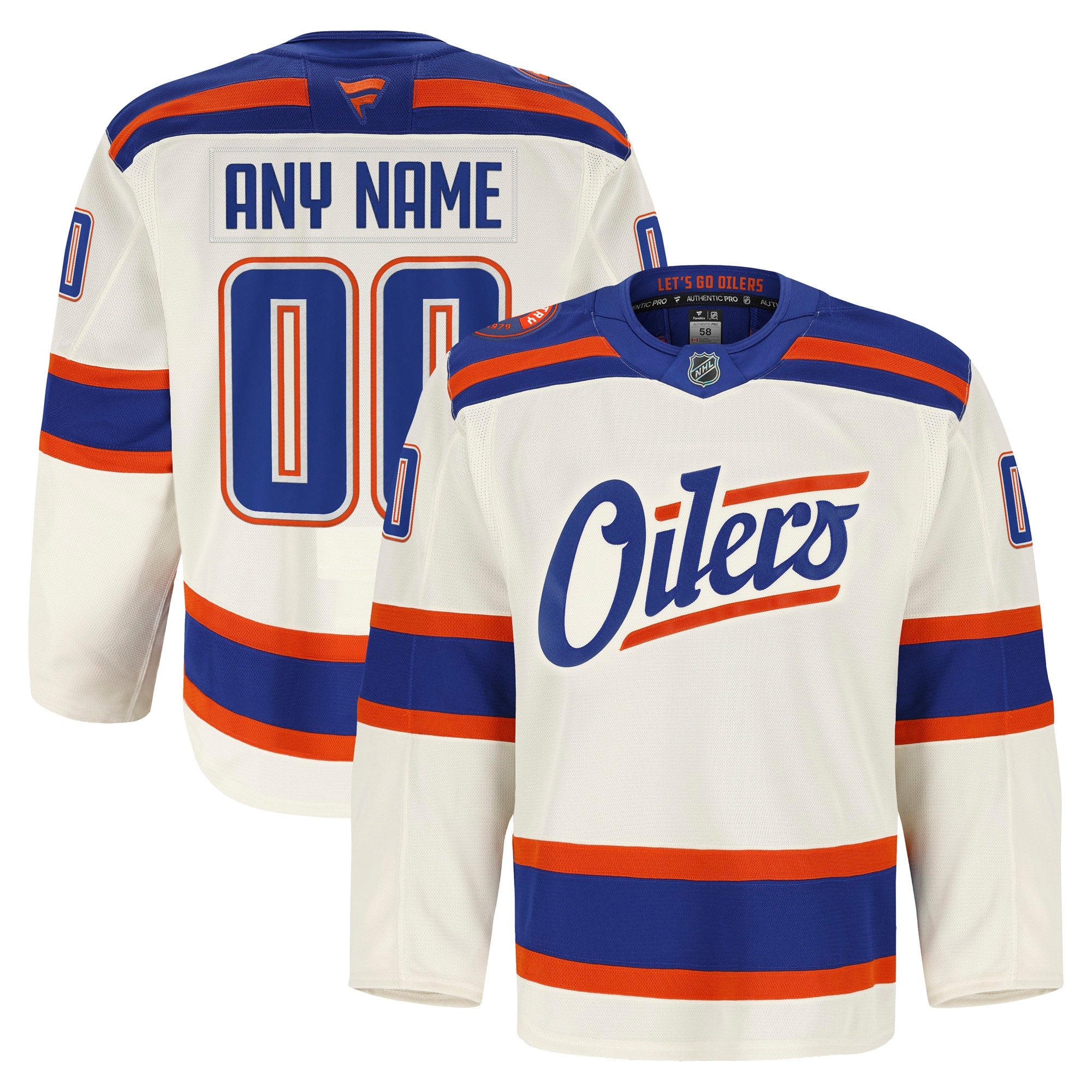 Edmonton Oilers  Home Authentic Pro Custom Jersey - Royal/Light Beige