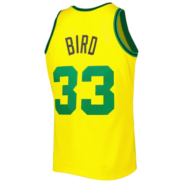 Larry Bird Boston Celtics  1985-86 Hardwood Classics Reload 3.0 Swingman Jersey - Gold